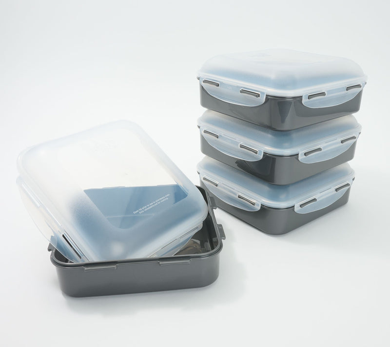 LocknLock Set of 4 Square Storage Containers with Dome Lids — View 91