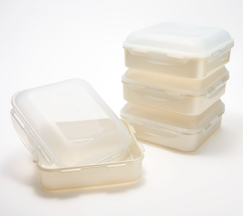 LocknLock Set of 4 Square Storage Containers with Dome Lids — View 44