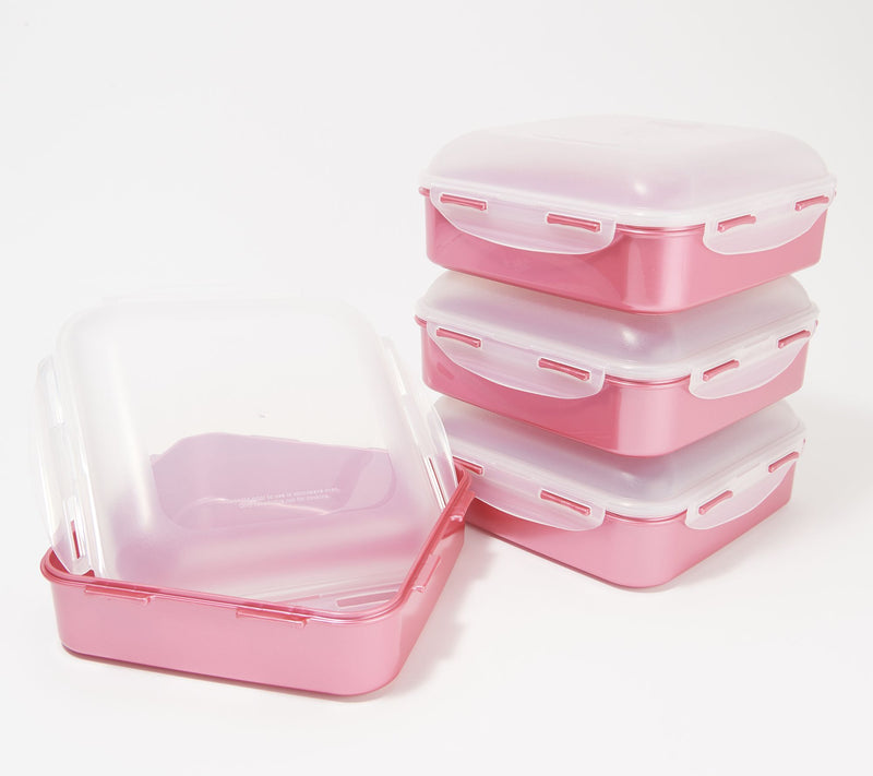 LocknLock Set of 4 Square Storage Containers with Dome Lids — View 93