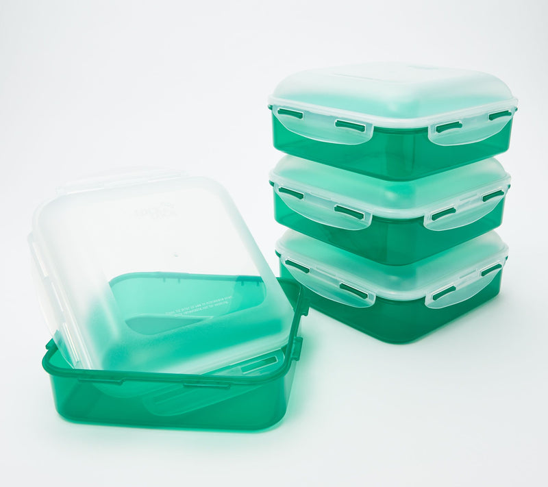 LocknLock Set of 4 Square Storage Containers with Dome Lids — View 15
