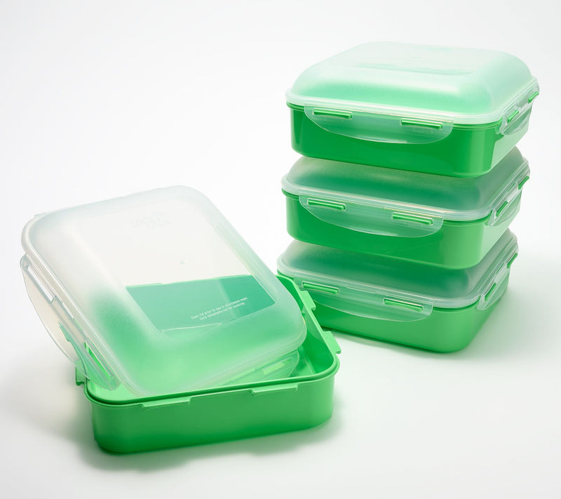 LocknLock Set of 4 Square Storage Containers with Dome Lids — View 34
