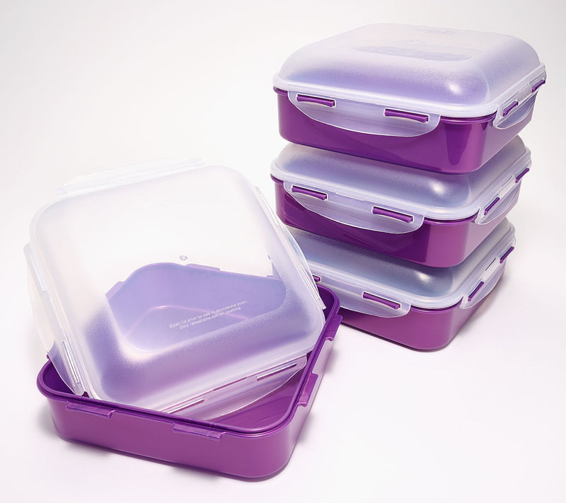 LocknLock Set of 4 Square Storage Containers with Dome Lids — View 45