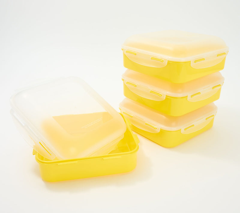 LocknLock Set of 4 Square Storage Containers with Dome Lids — View 96