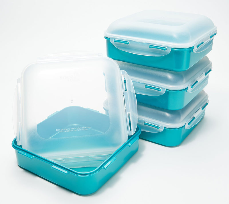 LocknLock Set of 4 Square Storage Containers with Dome Lids — View 97
