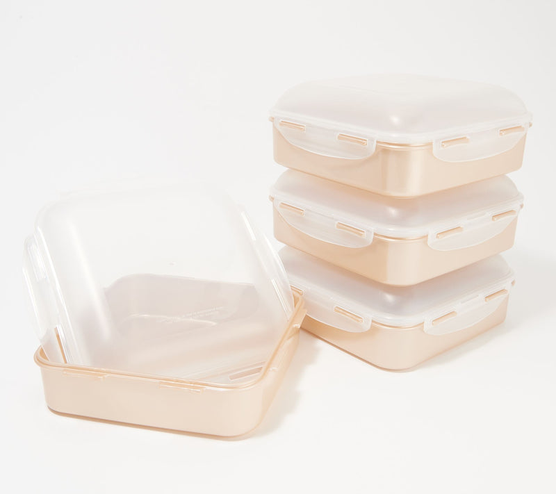 LocknLock Set of 4 Square Storage Containers with Dome Lids — View 99