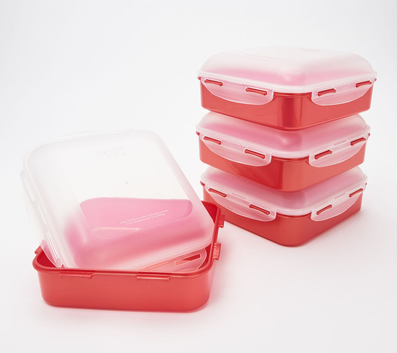 LocknLock Set of 4 Square Storage Containers with Dome Lids — View 35