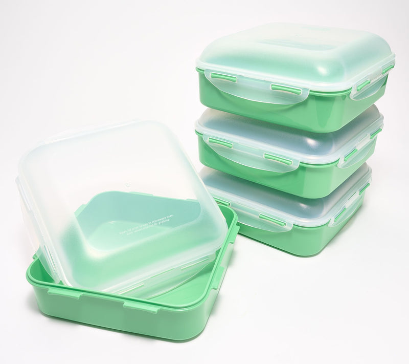 LocknLock Set of 4 Square Storage Containers with Dome Lids — View 39