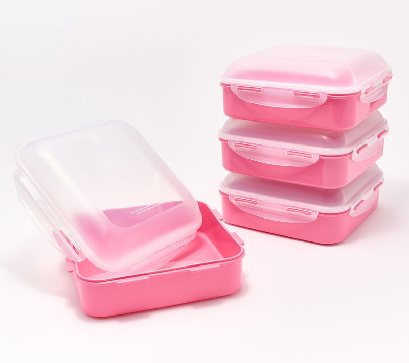 LocknLock Set of 4 Square Storage Containers with Dome Lids — View 60