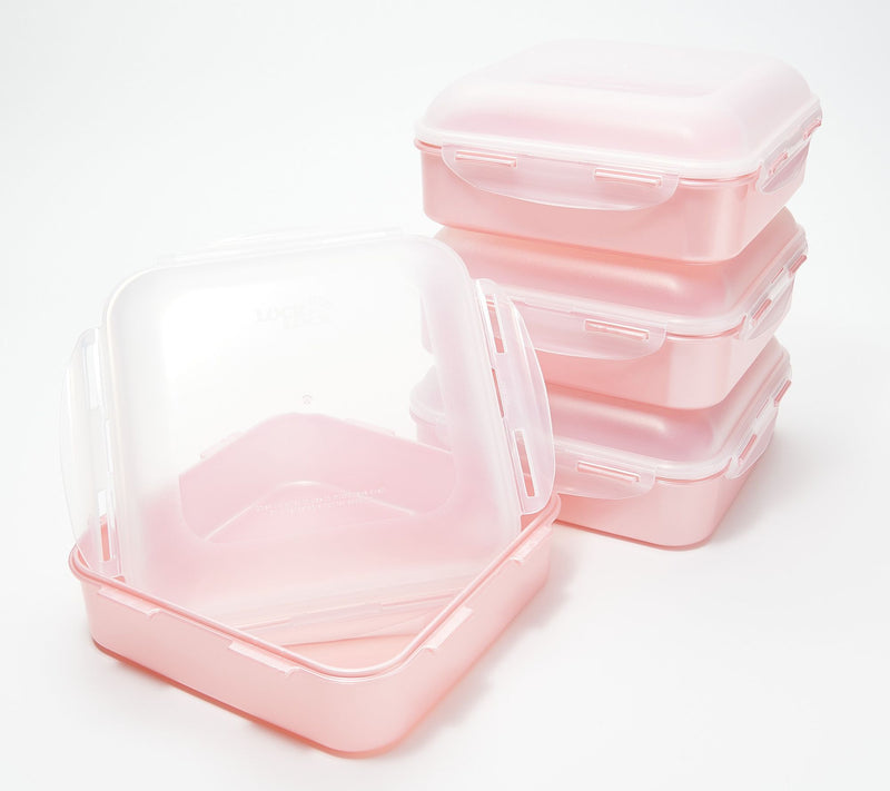 LocknLock Set of 4 Square Storage Containers with Dome Lids — View 101