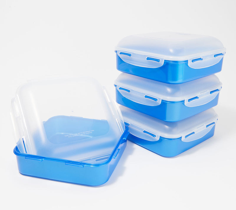 LocknLock Set of 4 Square Storage Containers with Dome Lids — View 102
