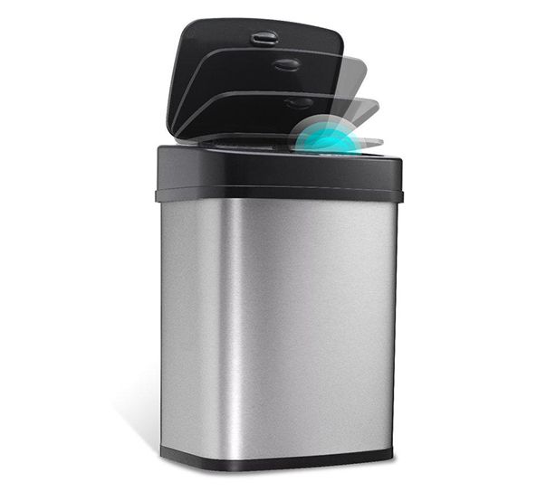 NINESTARS Motion Sensor 3.2 Gal Stainless Stee l Trash Can — View 11