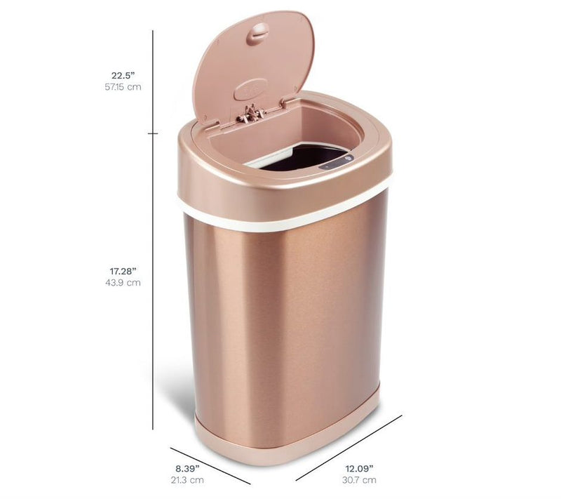 Nine Stars Sensor 15L Rose Gold Stainless Steel Trash Can — View 11