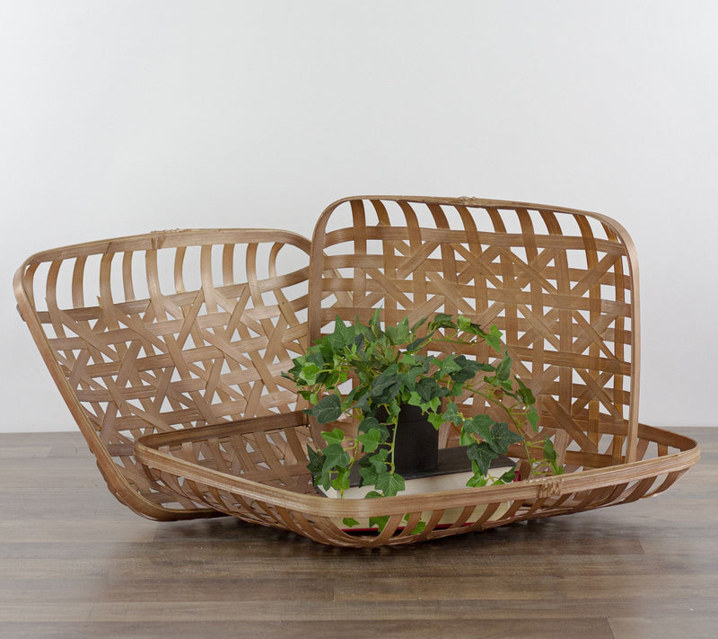 Northlight Set of 3 Brown Rectangular Tobacco T abletop Basket — View 4
