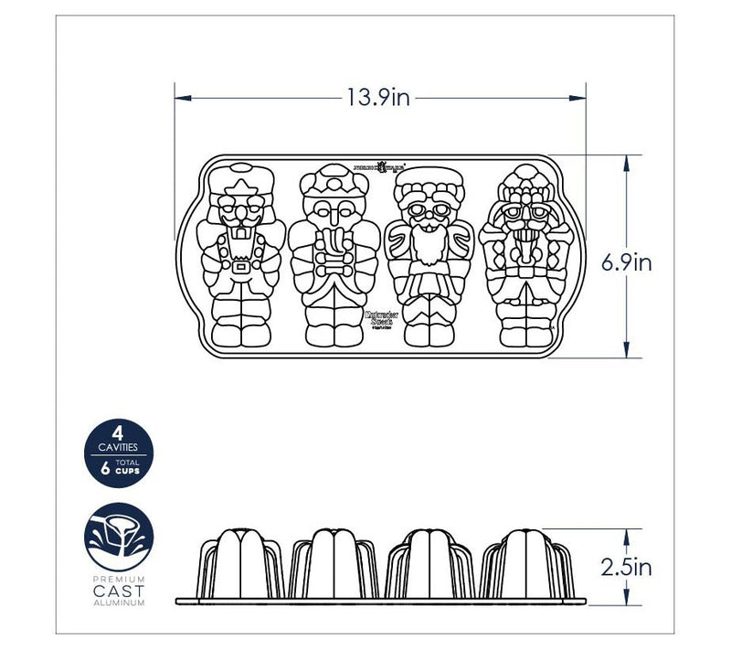 Nordic Ware Nutcracker Cakelet Pan & Duster Set — View 6