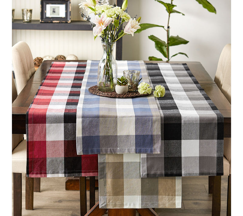 Design Imports 14" x 108" Tri Color Check TableRunner — View 15