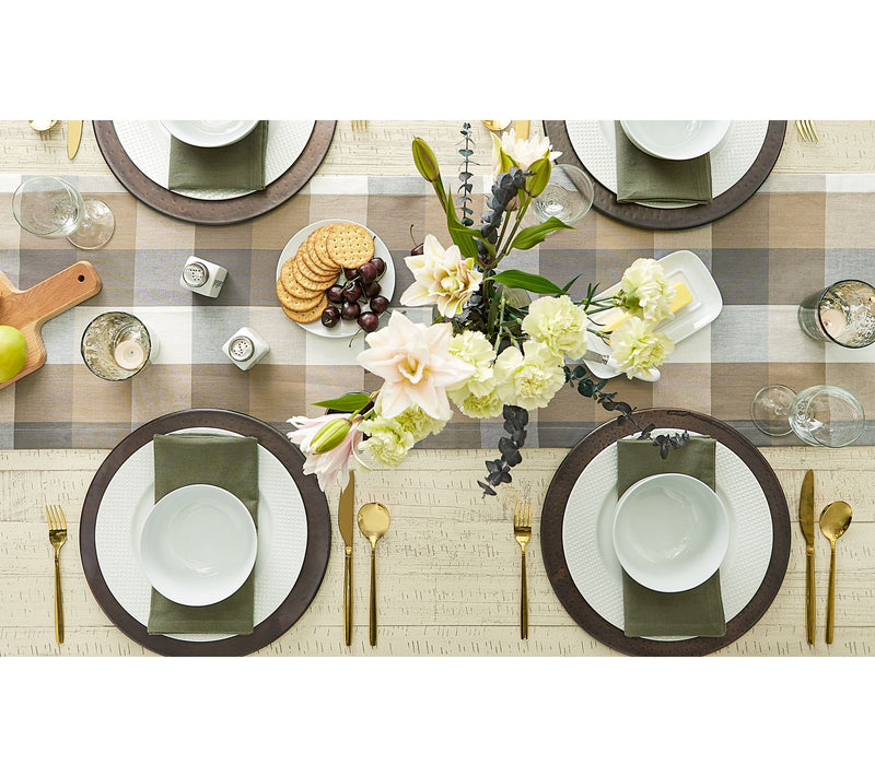 Design Imports 14" x 108" Tri Color Check TableRunner — View 16