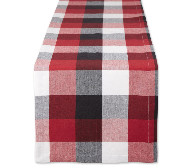 Design Imports 14" x 108" Tri Color Check TableRunner — View 5