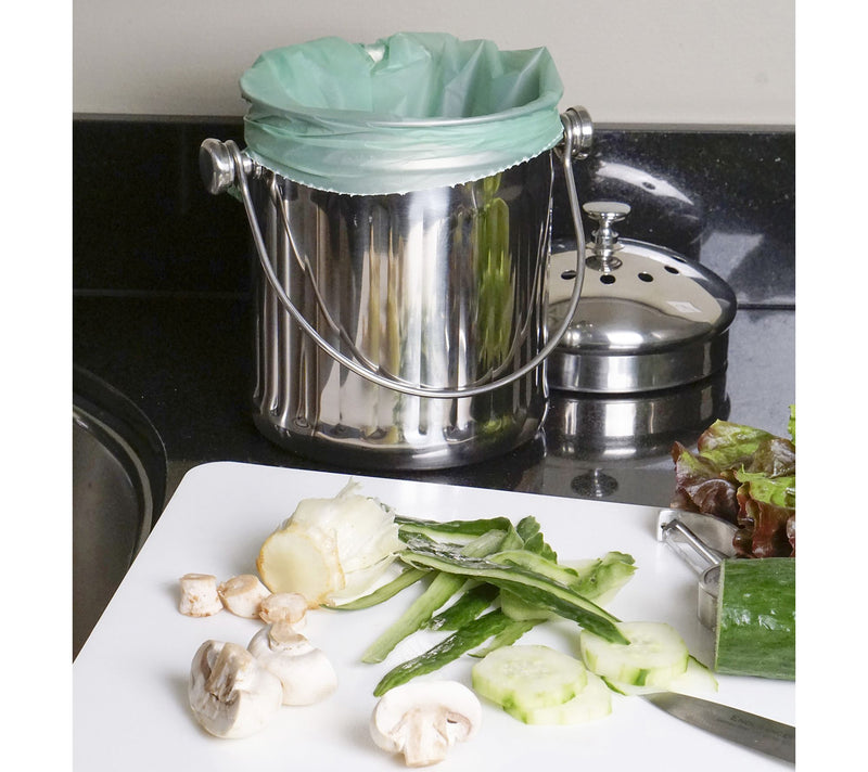 RSVP Half Gallon Stainless Steel Compost Pail — View 10