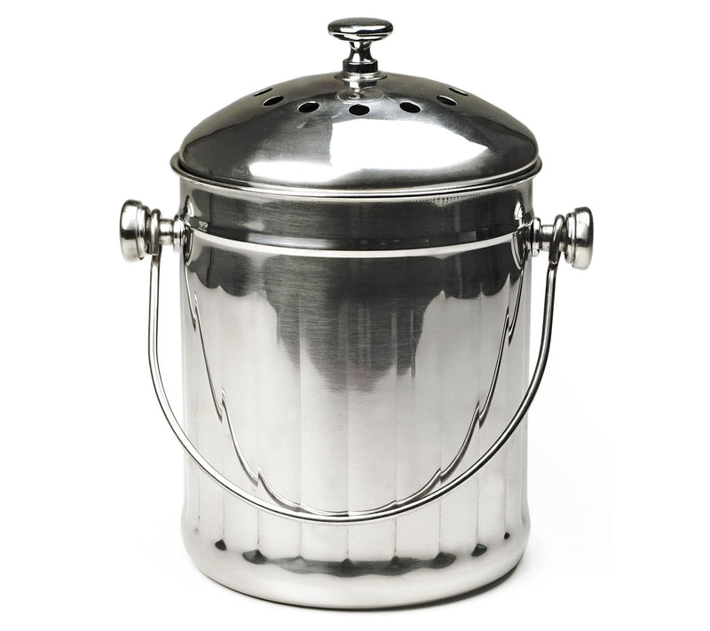 RSVP Half Gallon Stainless Steel Compost Pail — Main view
