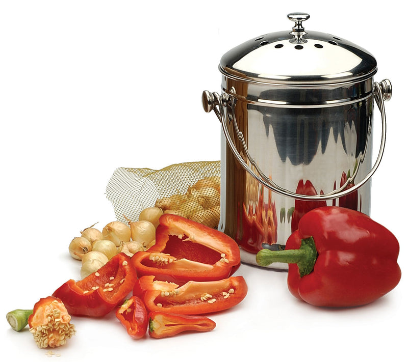 RSVP Half Gallon Stainless Steel Compost Pail — View 7
