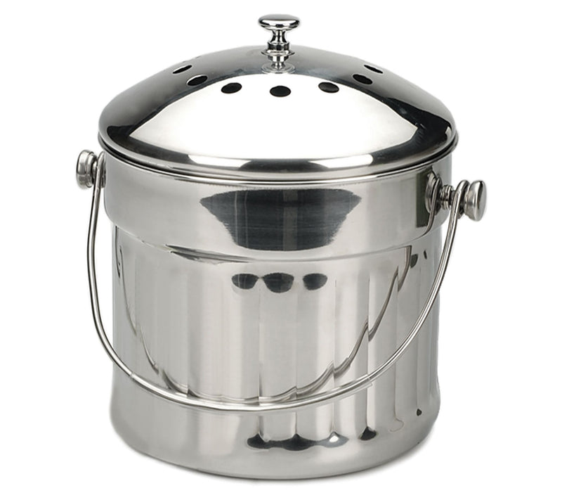 RSVP 1.5-Gallon Stainless Steel Compost Pail — Main view