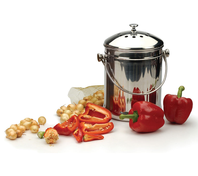 RSVP 1-Gallon Stainless Steel Compost Pail — View 6