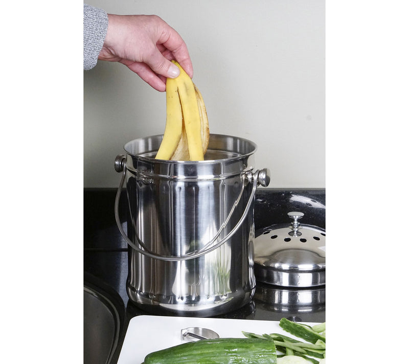 RSVP 1-Gallon Stainless Steel Compost Pail — View 8