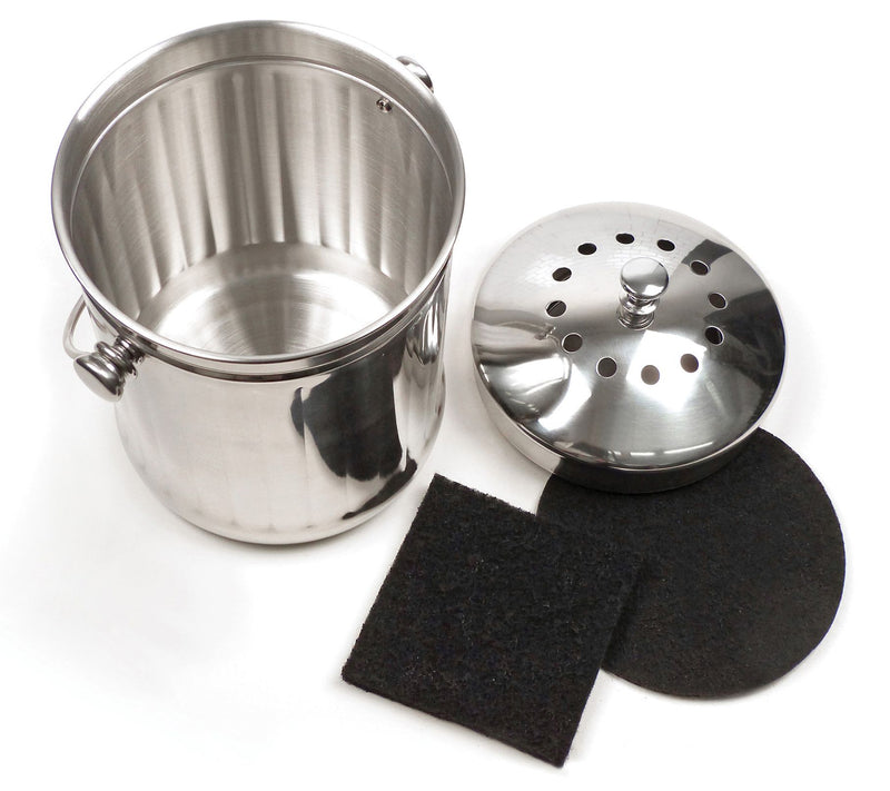 RSVP 1-Gallon Stainless Steel Compost Pail — View 4
