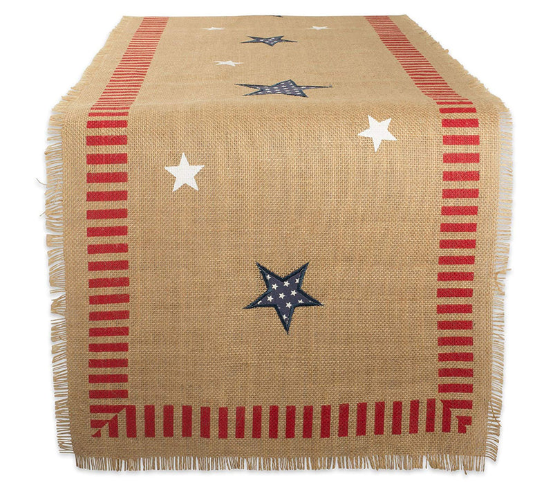 Design Imports 4th of July Jute Table Runner 14108 — Main view