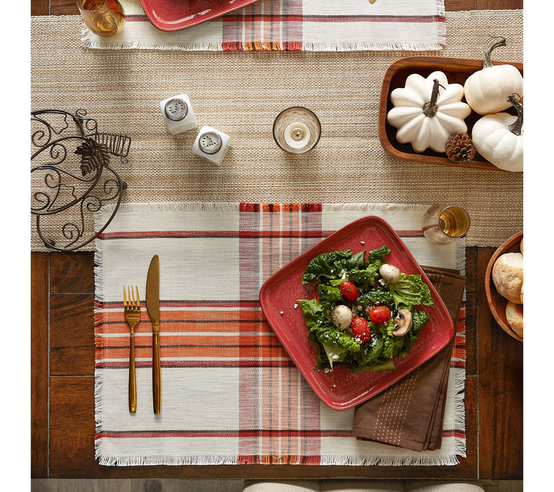 Design Imports Set of 6 Pumpkin Spice Plaid Placemats — View 8
