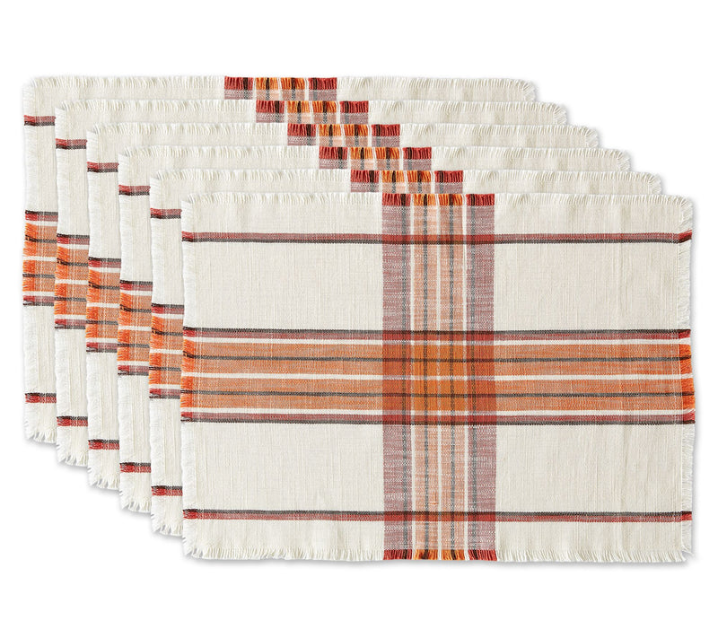 Design Imports Set of 6 Pumpkin Spice Plaid Placemats — View 3