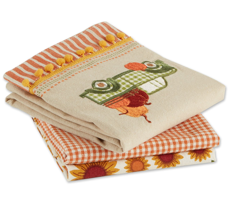 Design Imports Set of 3 Pumpkin Patch Truck Kit chen Towels — View 5