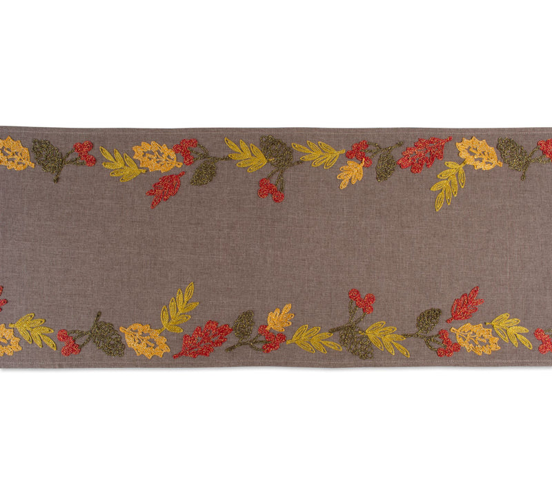 Design Imports 14" x 108" Shimmering Leaves Tabe Runner — View 4