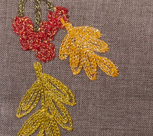 Design Imports 14" x 108" Shimmering Leaves Tabe Runner — View 2