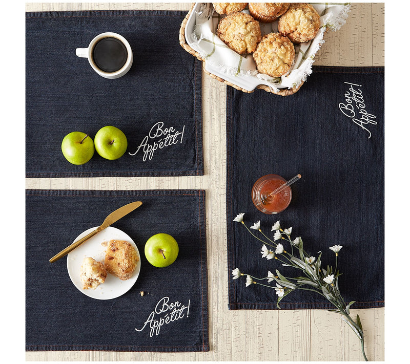 Design Imports Set of 4 Bon Appetit Denim Place mats — View 6