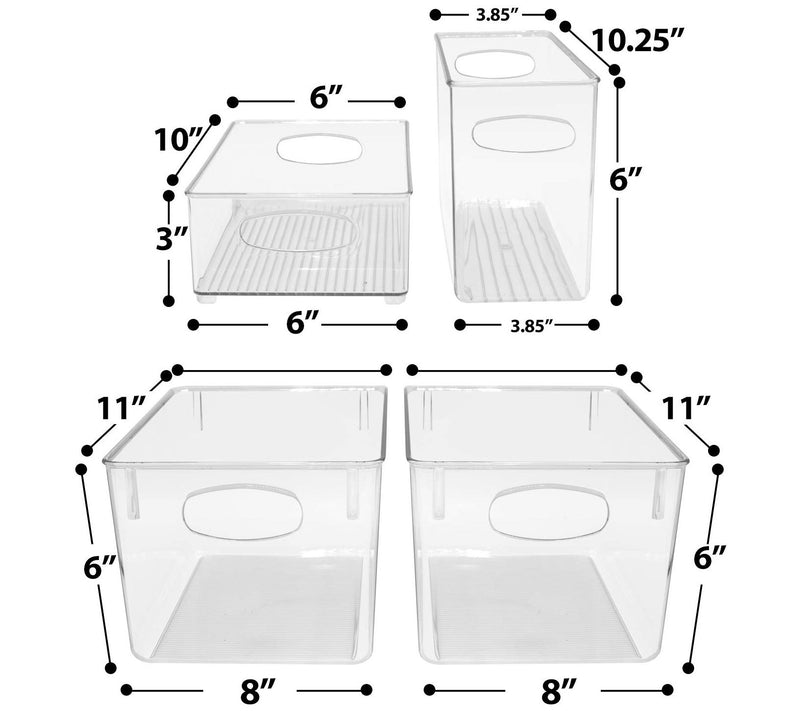 Sorbus 4 Piece Refrigerator and Freezer Organiz er Bins — View 4