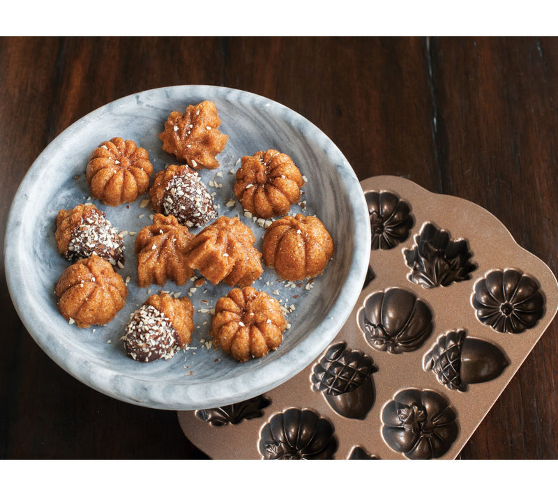 Nordic Ware Autumn Delights Cakelet Pan & Duste r — View 6