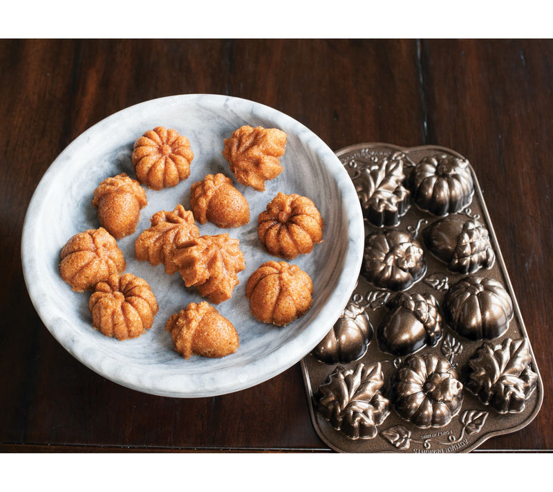 Nordic Ware Autumn Delights Cakelet Pan & Duste r — View 7