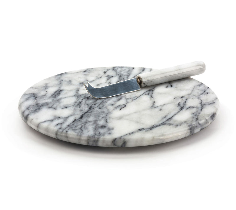 RSVP White Marble Cheese Board Set — Main view