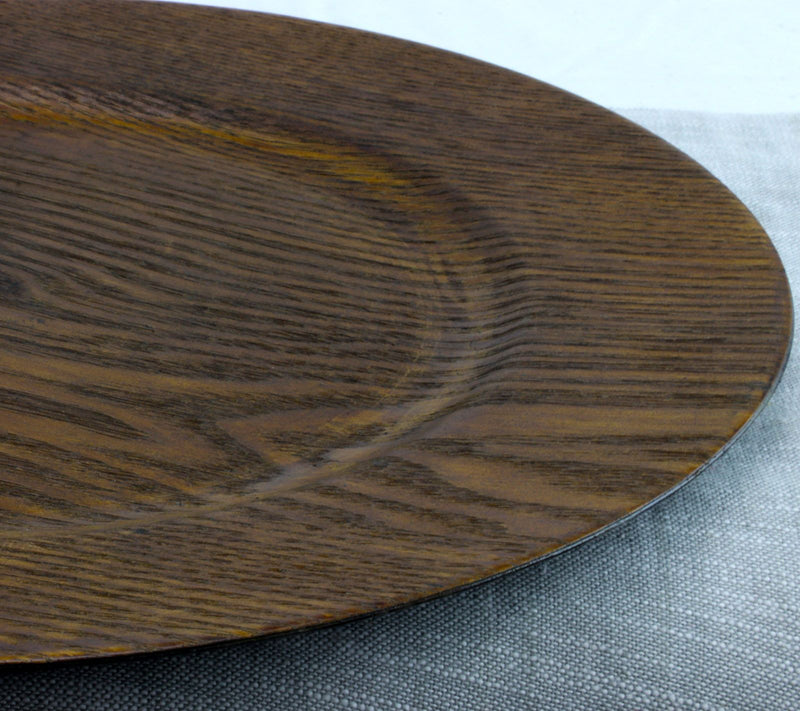 Gibson Home 12 Piece 13" Wooden Skin Luxe PlateChargers — View 6