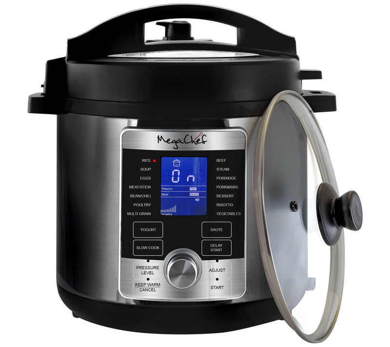 MegaChef 6 Quart Stainless Steel  Digital Pressure Cooker — Main view