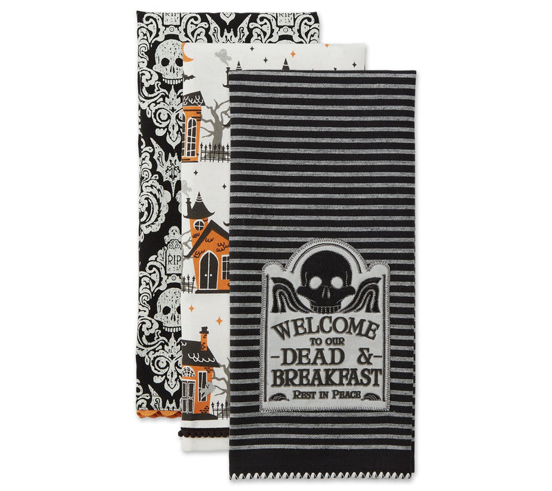 Design Imports Set of 3 Haunted Hallow Kitchen Towels — Main view