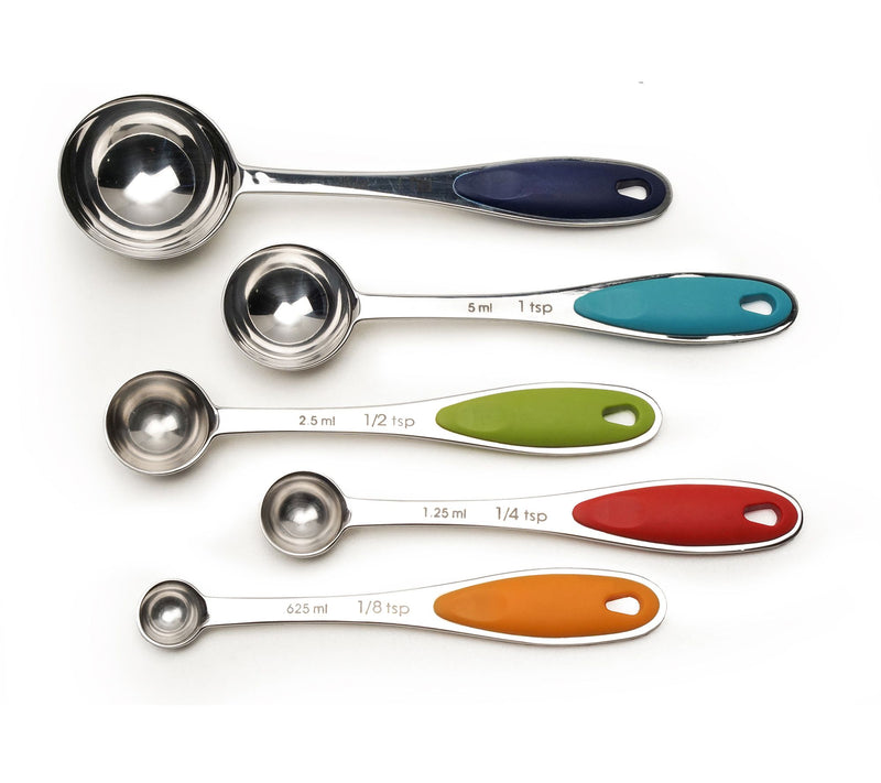 RSVP Set of 5 Color Handles Measuring Spoons — Main view