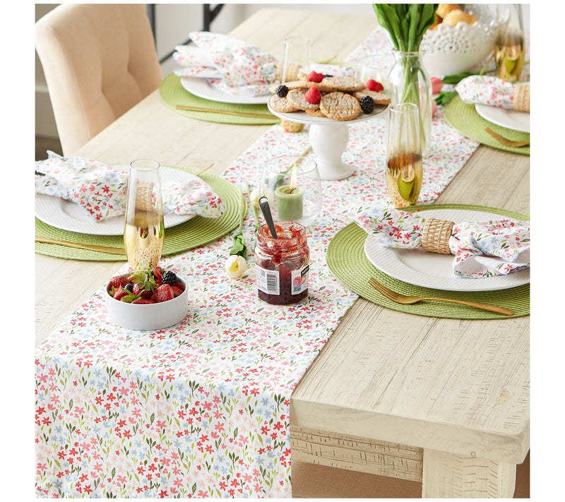 Design Imports 14" x 108" Sweet Flowers Printed Table Runner — View 8