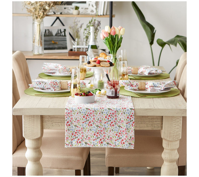 Design Imports 14" x 108" Sweet Flowers Printed Table Runner — View 7