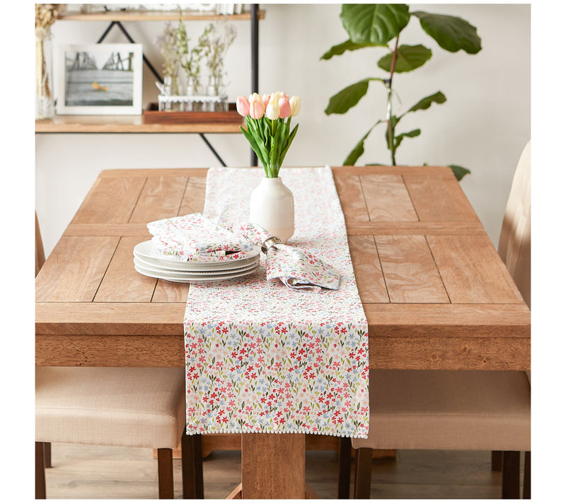 Design Imports 14" x 108" Sweet Flowers Printed Table Runner — View 10