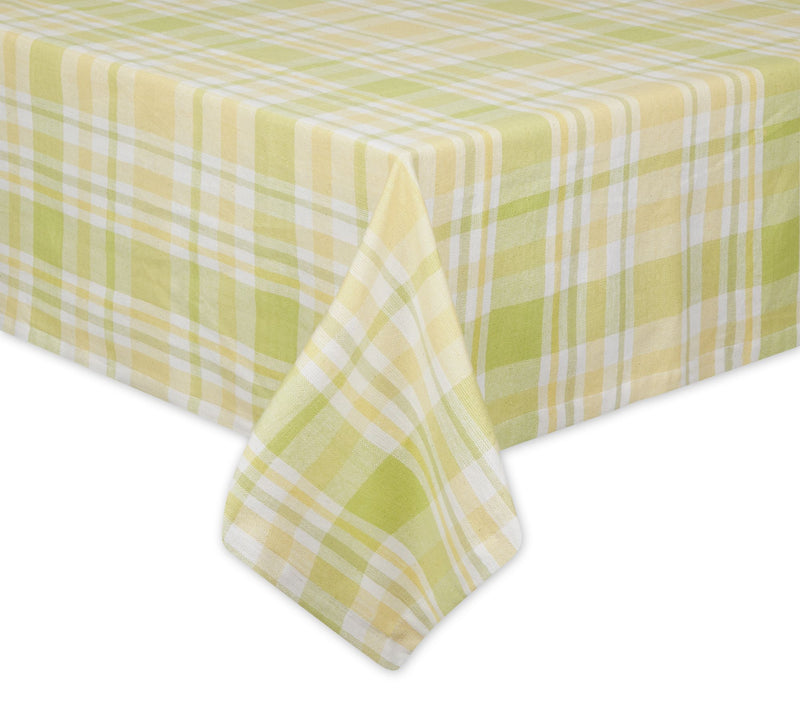 Design Imports 60" x 104" Lemon Bliss Plaid Tab lecloth — Main view