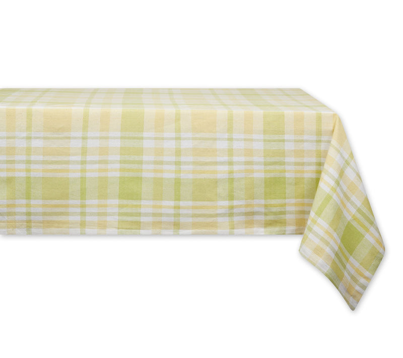 Design Imports 60" x 104" Lemon Bliss Plaid Tab lecloth — View 4