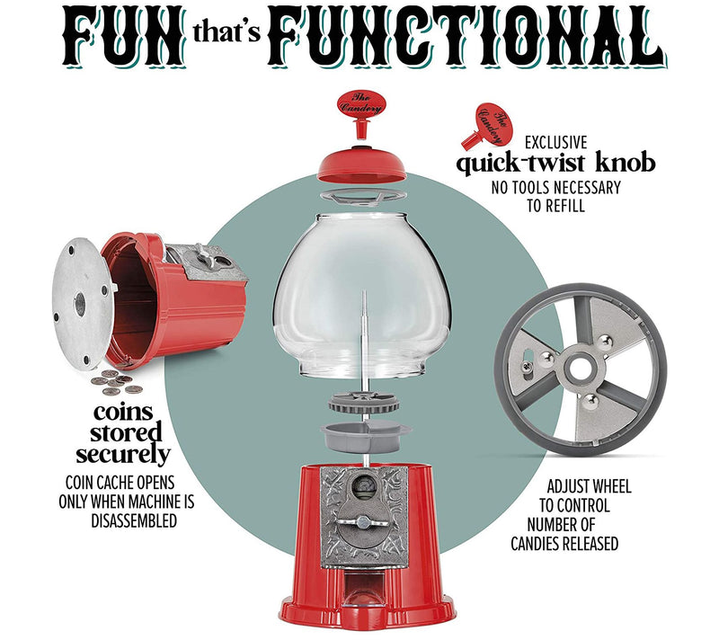 The Candery 15" Gumball Machine with Metal Stand — View 7