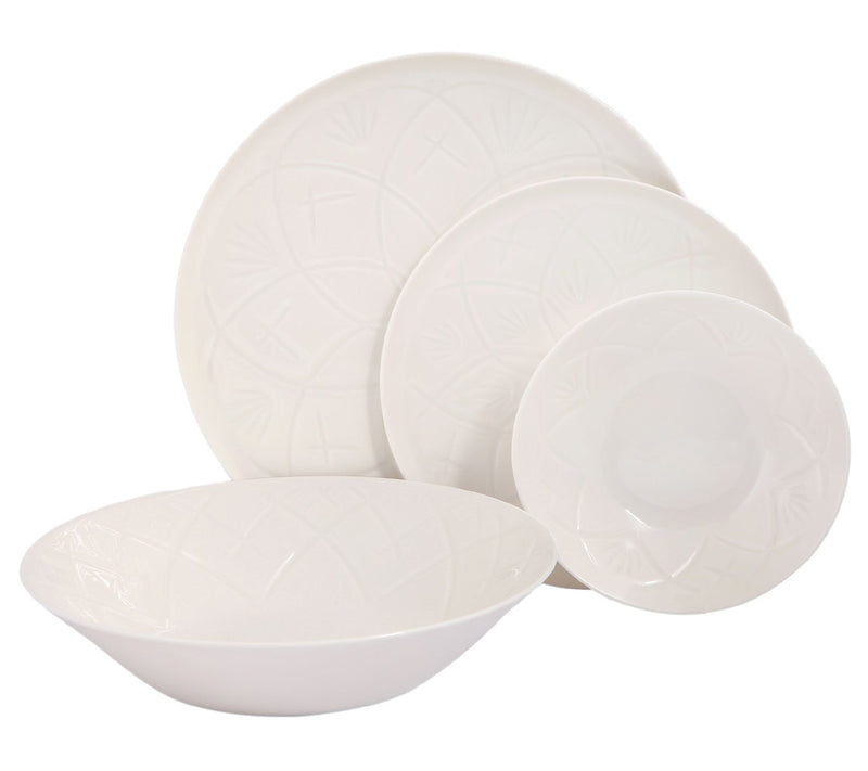 Porland Christina 4 Piece White Porcelain Dinne rware Set — View 3